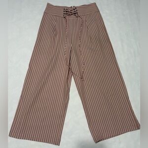 Everly Pink Lace-Up Pants Wide Leg Size M